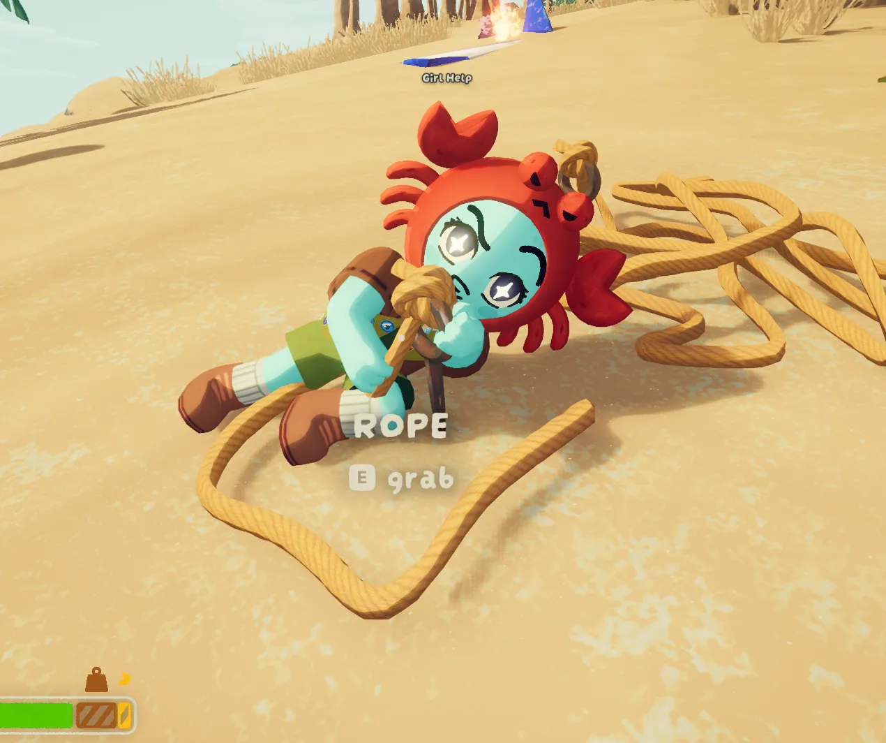 PEAK scout climbing a rope on the ground in a draw me like your french girls kinda way